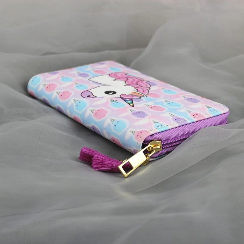 MayeBridge Cute Unicorn Purse Zipper Wallet Long Clutch Bag PU Leather For Girls Women - Image 4
